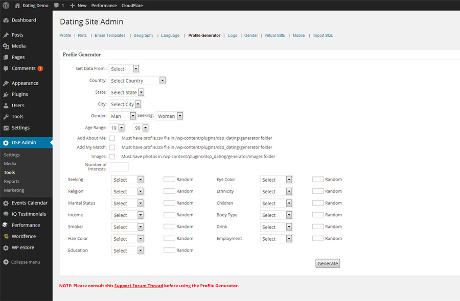 dsp-admin-tools-profile-generator