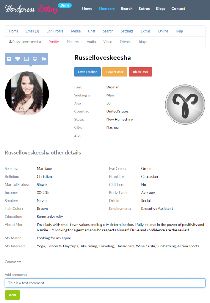 Profile-commenting